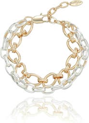 Ettika Mixed Metal Chain Bracelet