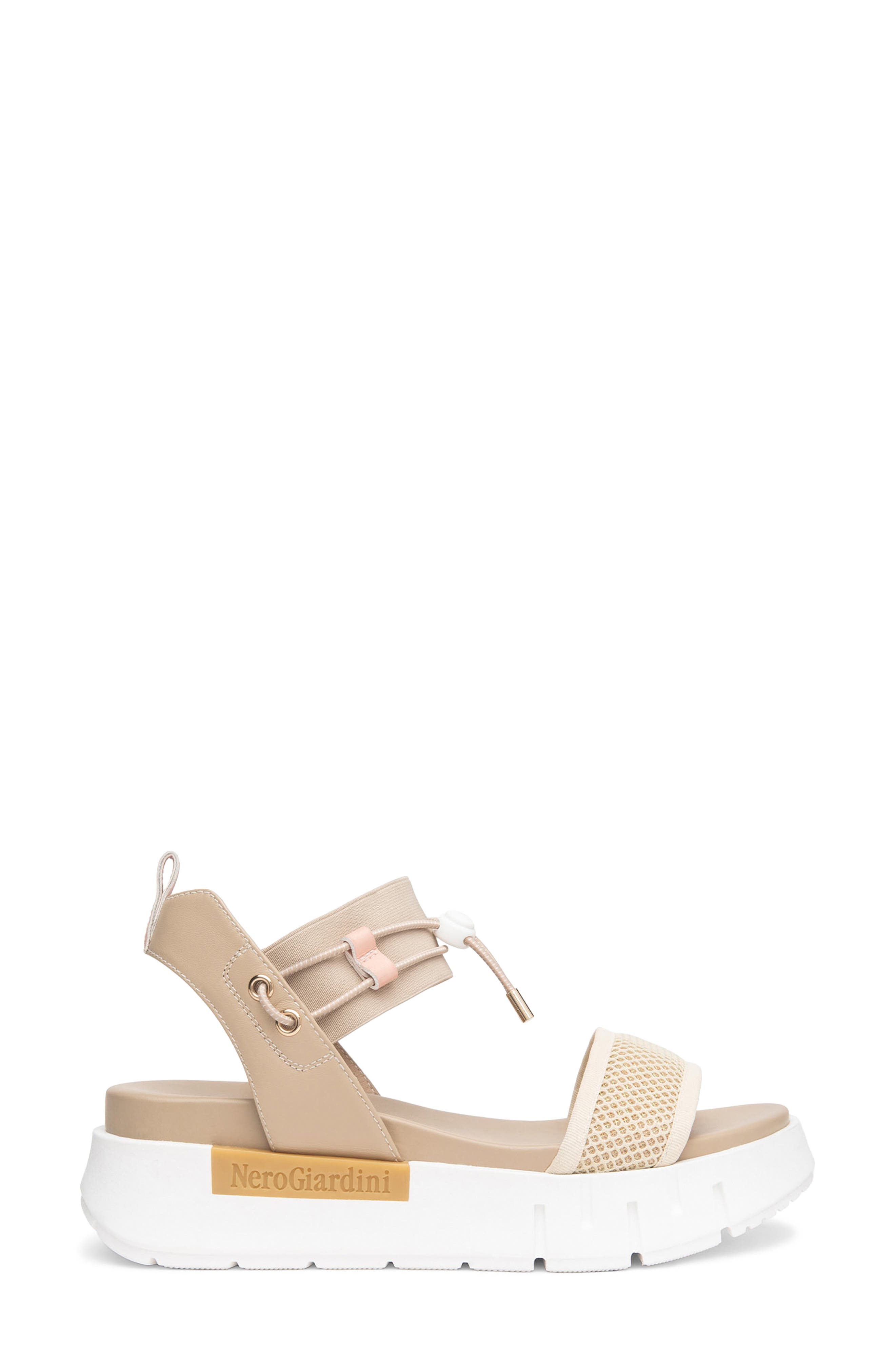 Bungee Flatform Sandal, Alternate, color, LATTE