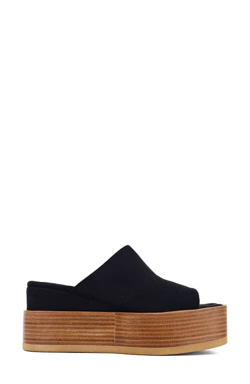 Shushop Karlie Platform Slide Sandal In Black