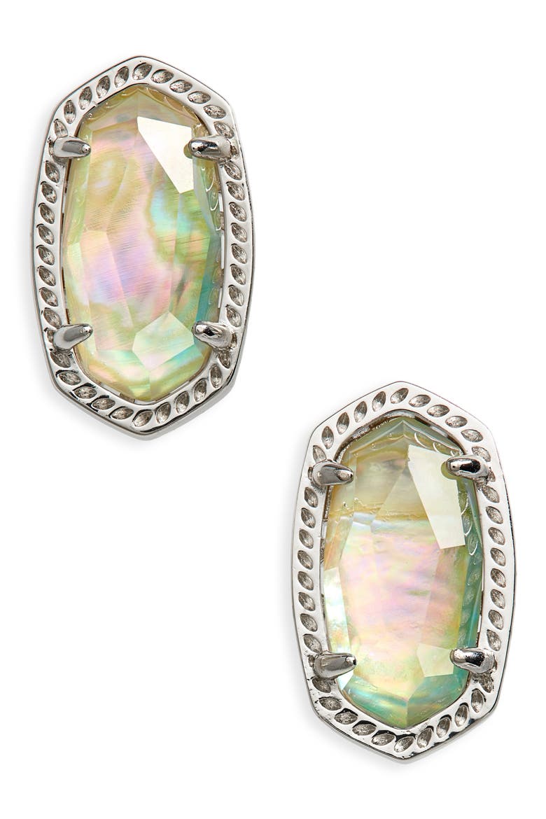 Ellie Oval Stud Earrings, Main, color, RHODIUM IRIDESCENT ABALONE
