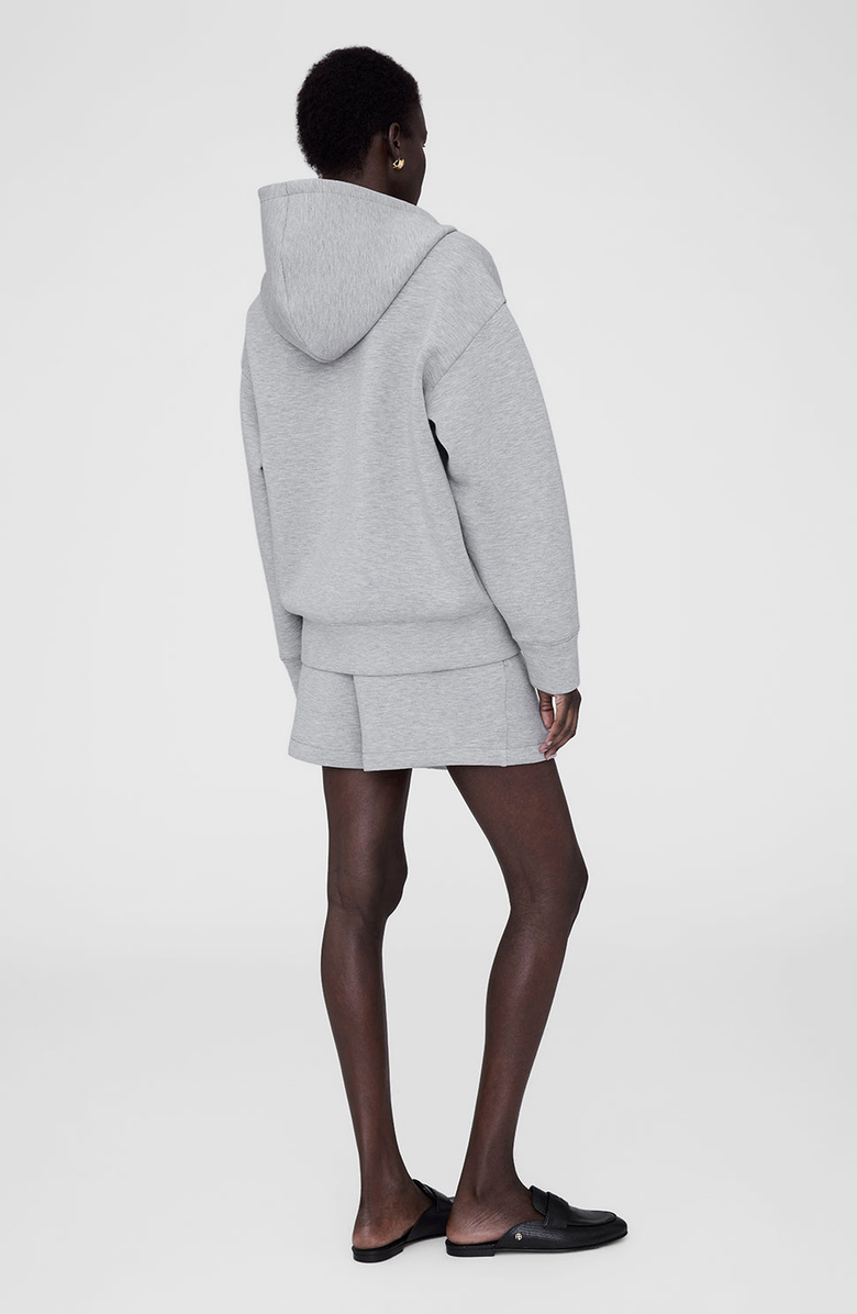 ANINE BING Bond Zip Up Hoodie with Framed Monogram, Alternate, color, 