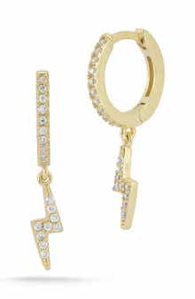 GLAZE JEWELRY 14K Gold Plated Silver Bolt Huggie Hoop Earrings