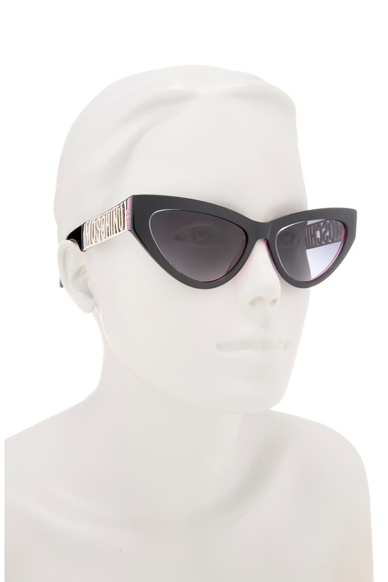 55mm Cat Eye Sunglasses, Alternate, color, METALIZED GREY