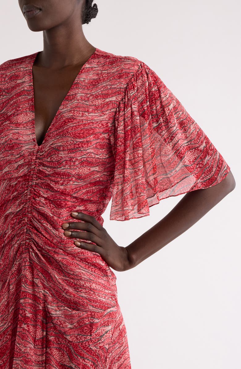 Isabel Marant Étoile Vivienne Abstract Print Georgette Dress, Alternate, color, Red
