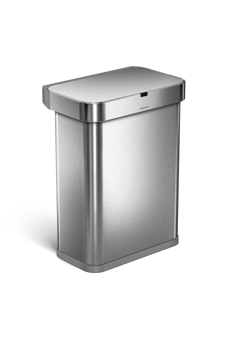 58L rectangular sensor can with voice and motion control, Main, color, Brushed