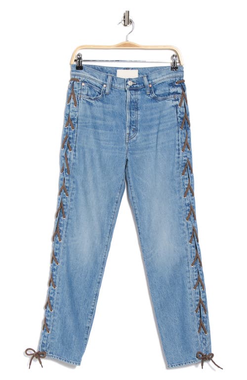 Mother Laced Hiker Hover Jeans In Blue