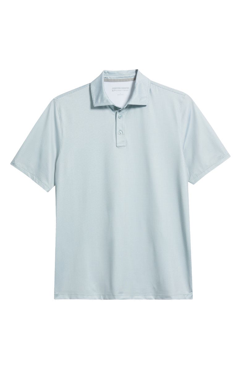 Johnston & Murphy XC+<sup>™</sup> Ace Micropattern Performance Golf Polo, Main, color, Sage/ White Gingham