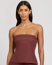 Onia Strapless Peplum Top