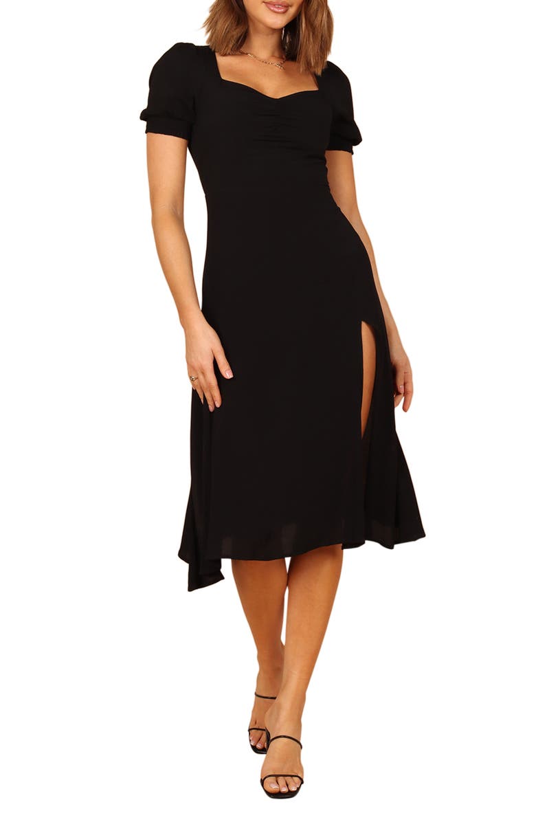 Petal & Pup Franklin Puff Sleeve Dress, Main, color, Ebony