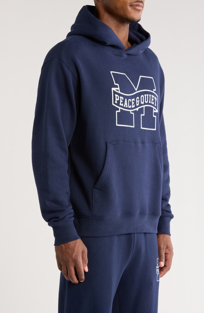 Museum of Peace & Quiet Banner Hoodie, Alternate, color, Navy
