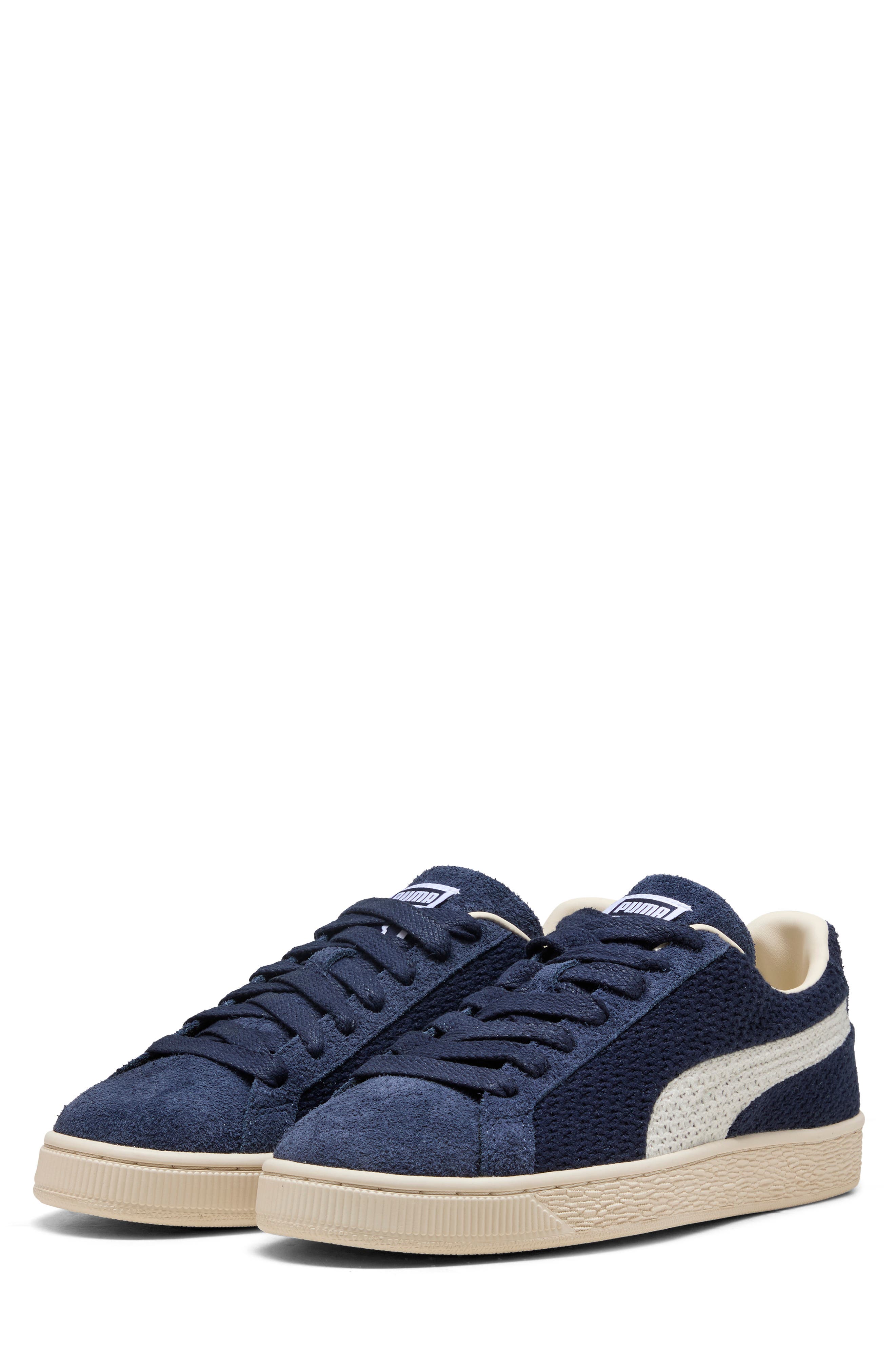 PUMA Suede Crochet Sneaker, Main, color, Puma Navy/ Puma White