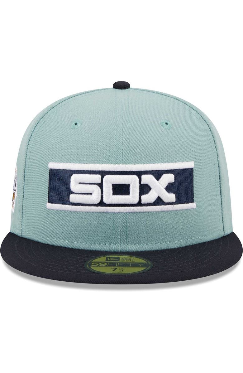 New Era Men's New Era Light Blue/Navy Chicago White Sox Beach Kiss 59FIFTY Fitted Hat, Alternate, color, 