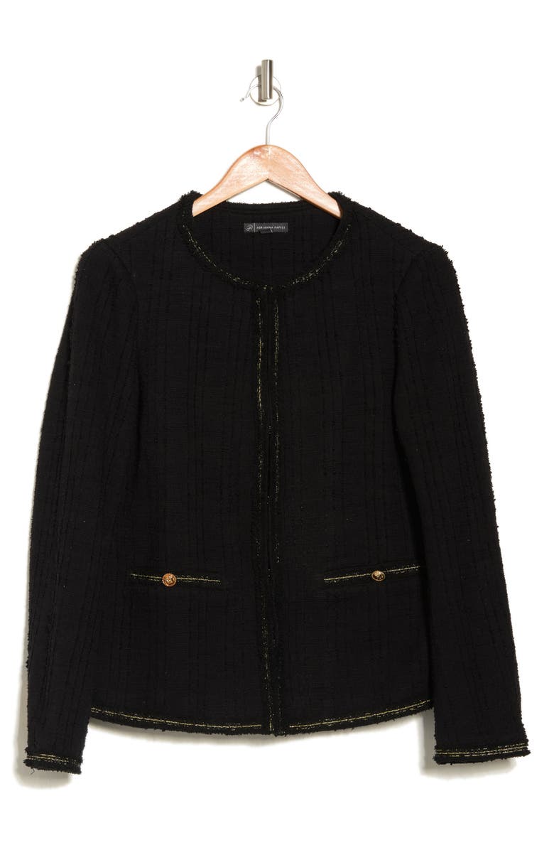 Adrianna Papell Metallic Trim Tweed Jacket, Alternate, color,