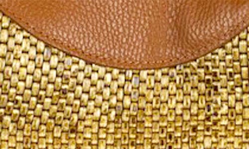 Persaman New York Charlotte Straw & Leather Tote In Brown