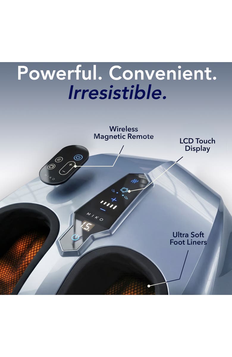 MIKO Shiatsu Foot Massager with Heat, LCD Display, Alternate, color, Charcoal