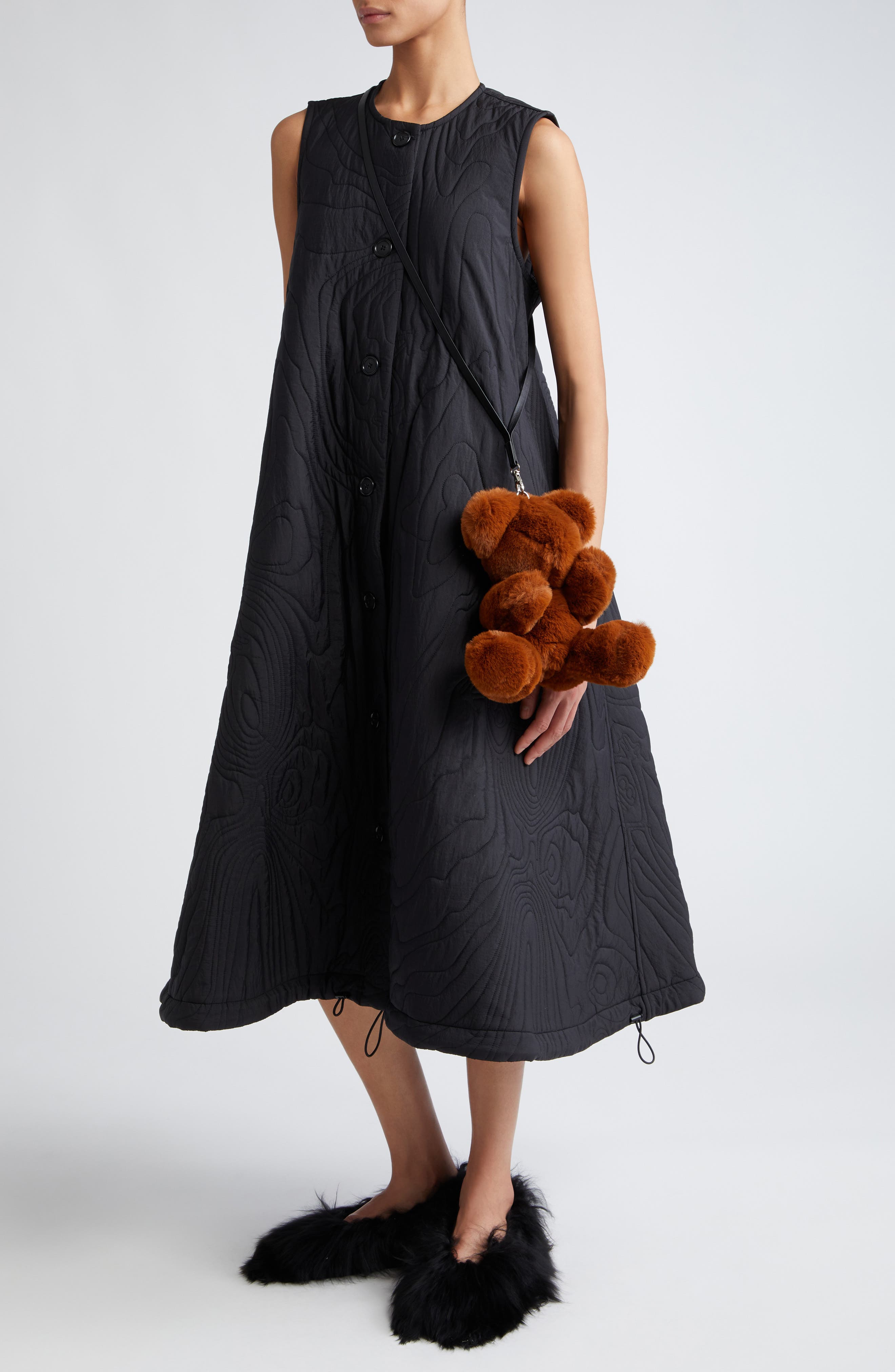 MELITTA BAUMEISTER Teddy Tote, Alternate, color, Brown Faux Fur / Light Nylon