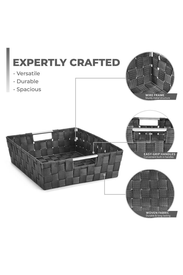 9-Piece Woven Storage Basket Set, Alternate, color, GRAY