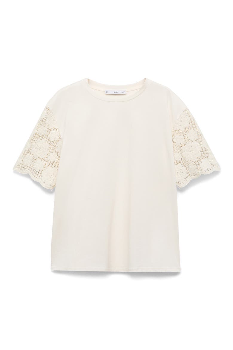 Open Stitch Trim Maternity T-Shirt, Alternate, color, WHITE