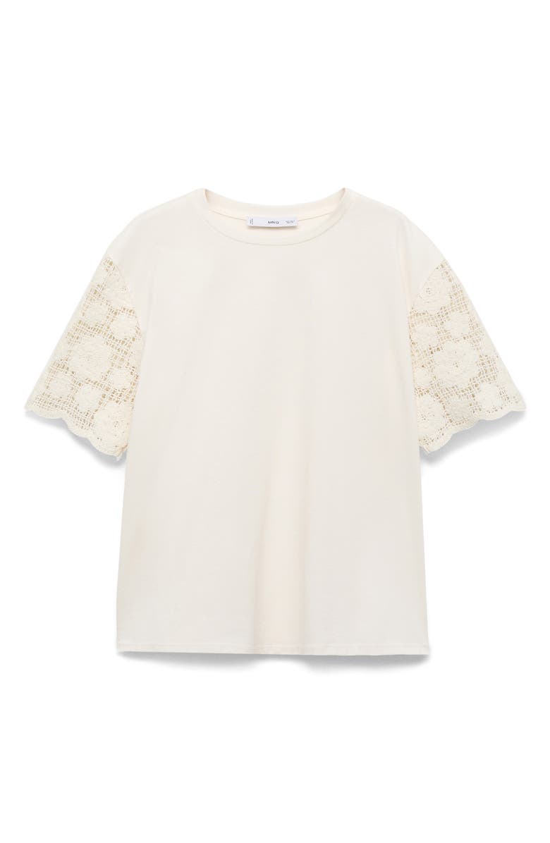 MANGO Open Stitch Trim Maternity T-Shirt, Alternate, color, White