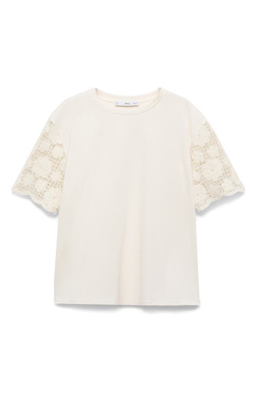 Mango Open Stitch Trim Maternity T-shirt In White