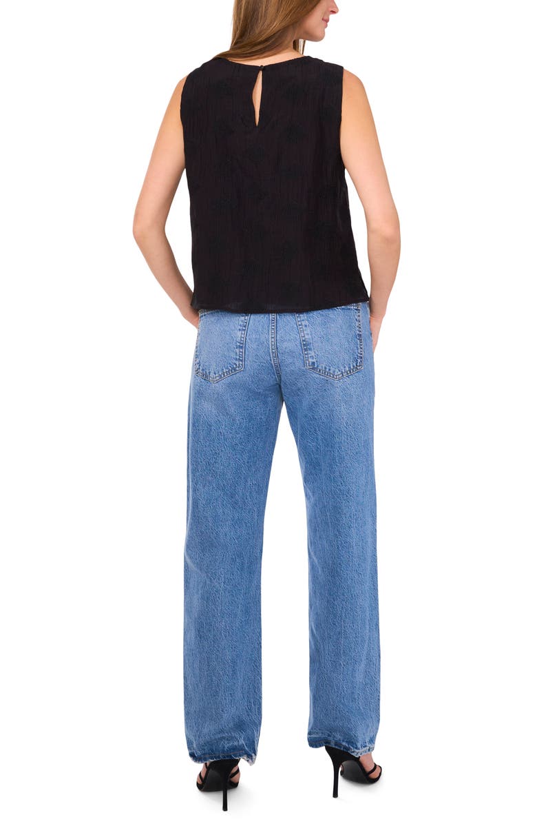 Vince Camuto Textured Gauze Sleeveless Top, Alternate, color, Rich Black