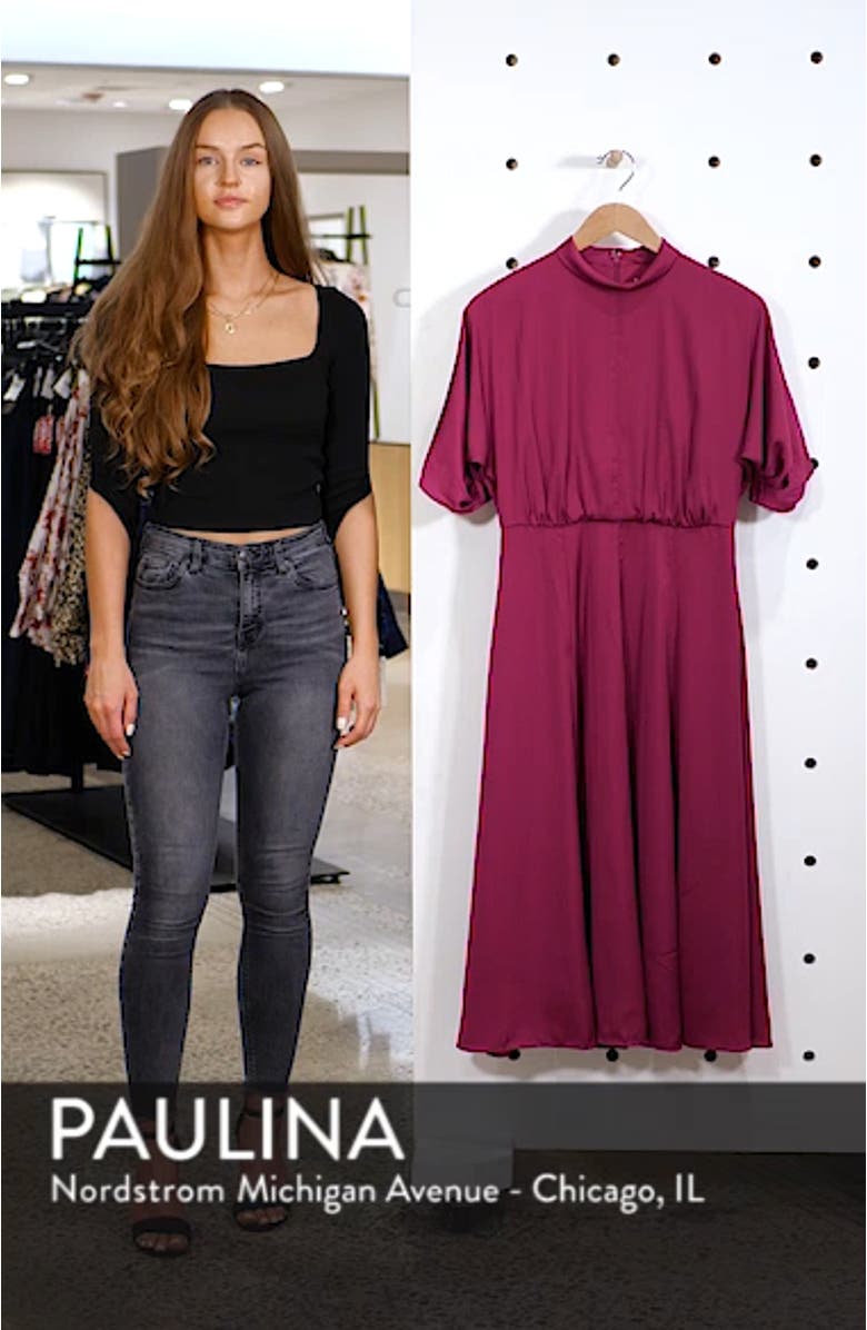 Diane Mock Neck Fit & Flare Midi Dress, sales video thumbnail