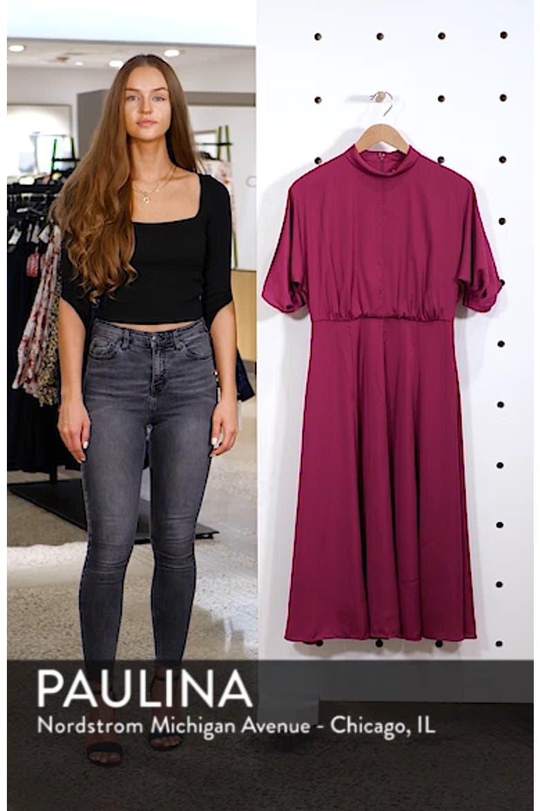 Diane Mock Neck Fit & Flare Midi Dress video