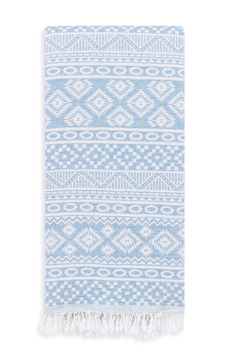 Linum Home Textiles 100% Turkish Cotton Sea Breeze Pestemal Beach Towel - Sky Blue, Main, color, 