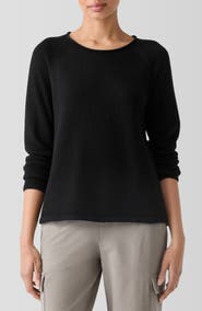 Eileen Fisher Raglan Sleeve Organic Cotton Blend Sweater