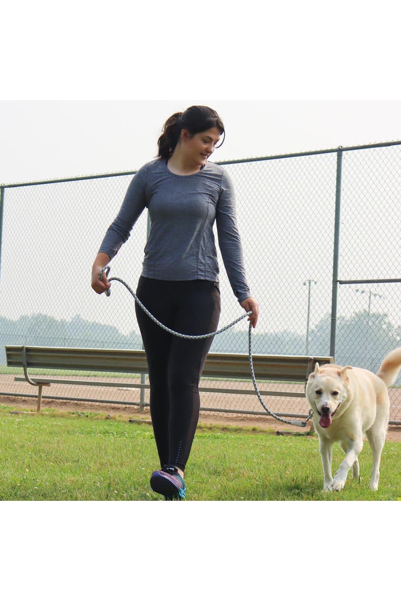 Active Woven Reflective Dog Rope Leash, Grey Scale, 6 Feet, Alternate, color, Gray