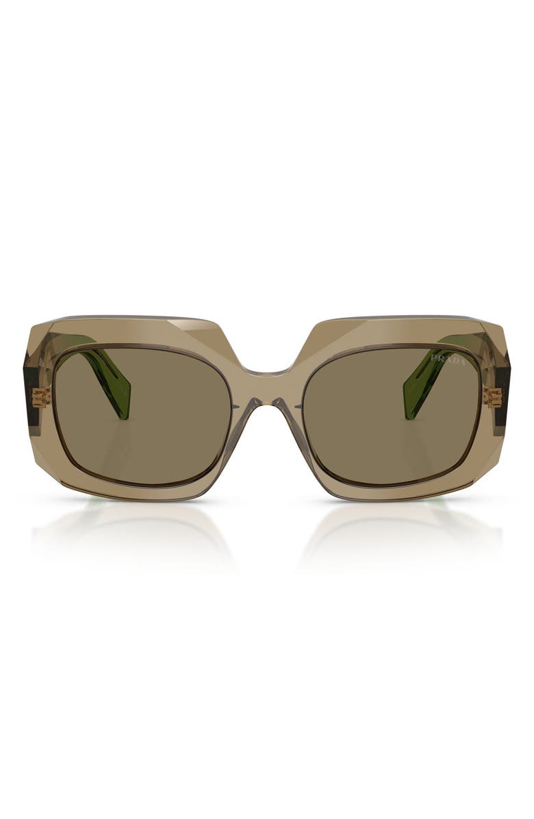 Prada 54mm Square Sunglasses, Main, color, Terra / Light Brown