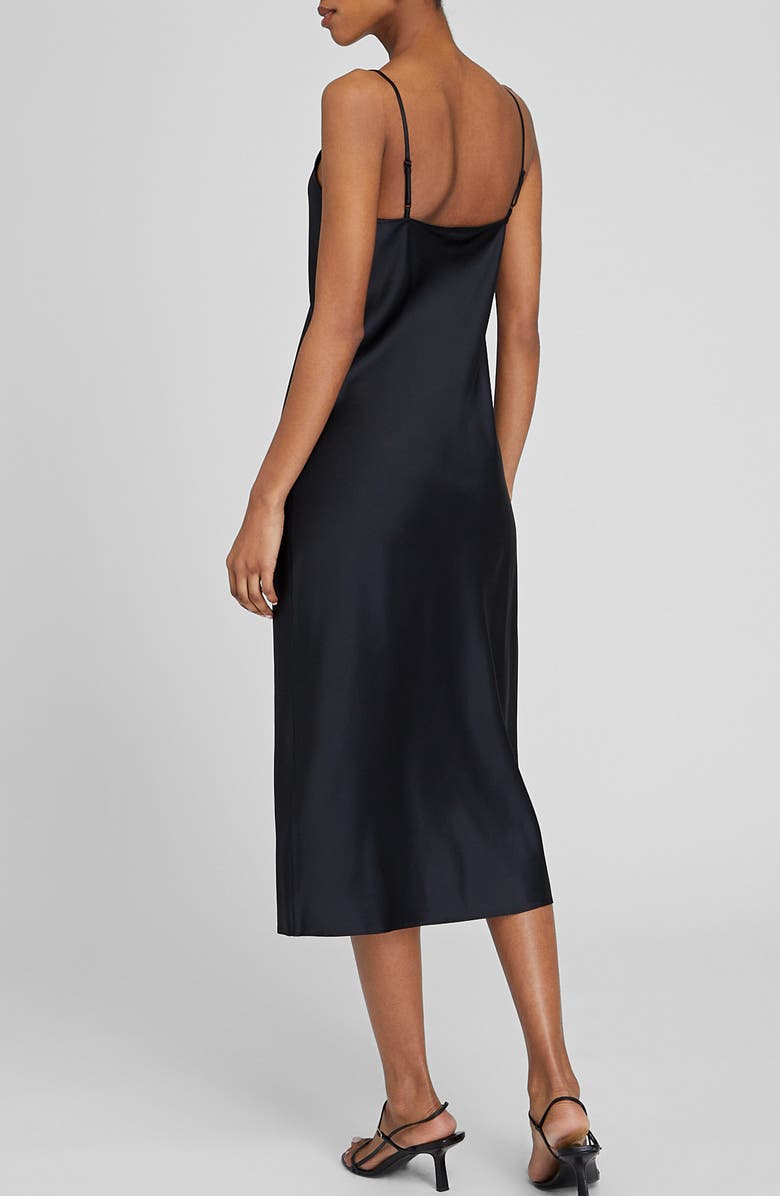 Club Monaco Silk Charmeuse Midi Slipdress, Alternate, color,