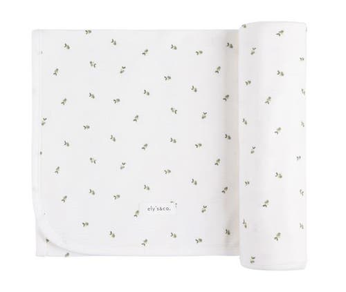 Ely's & Co. Ribbed Cotton Zipper Blanket Collection In Ivory/sage Berry