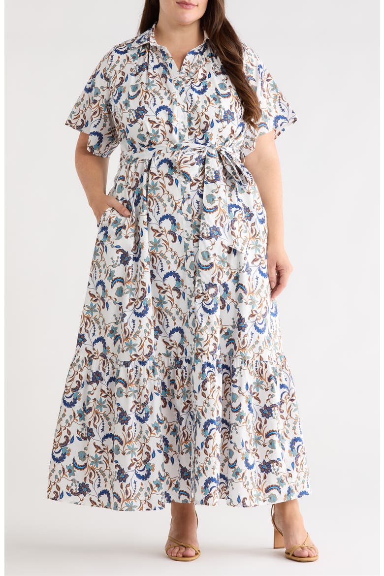 Ralston Floral Cotton Maxi Shirtdress, Main, color, OFF-WHITE-MULTI