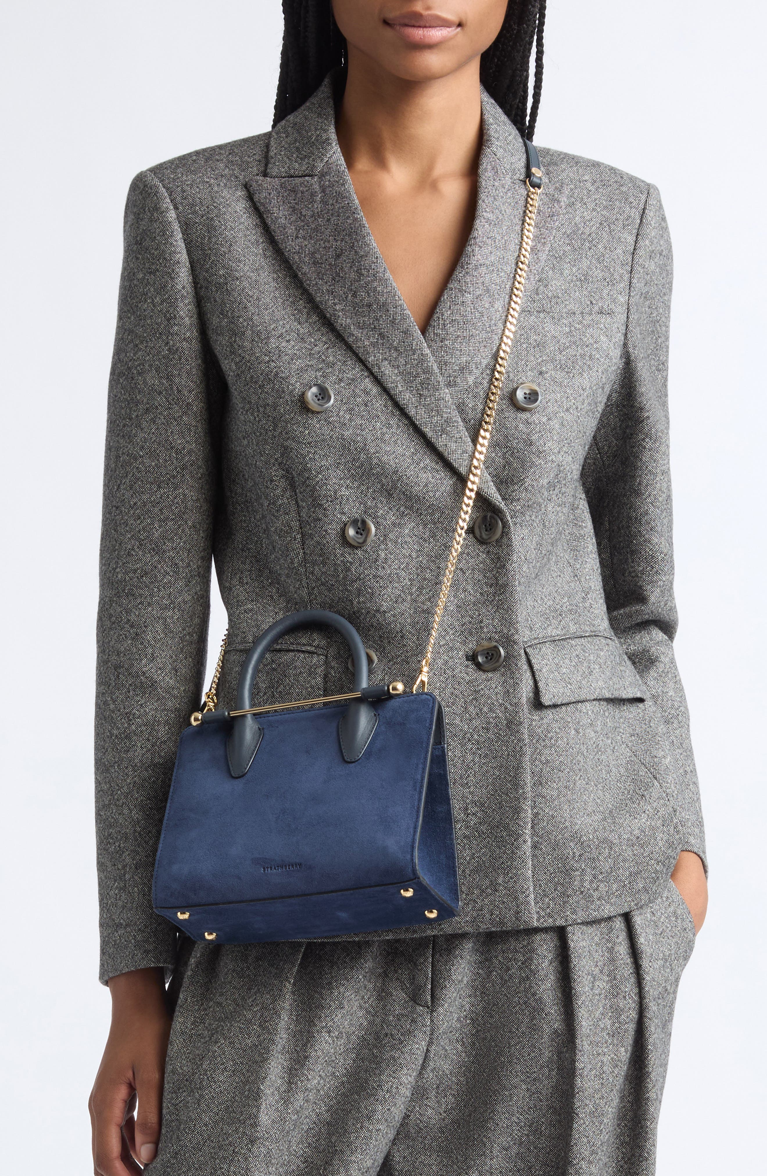 Mini Suede Tote, Alternate, color, LOCH BLUE