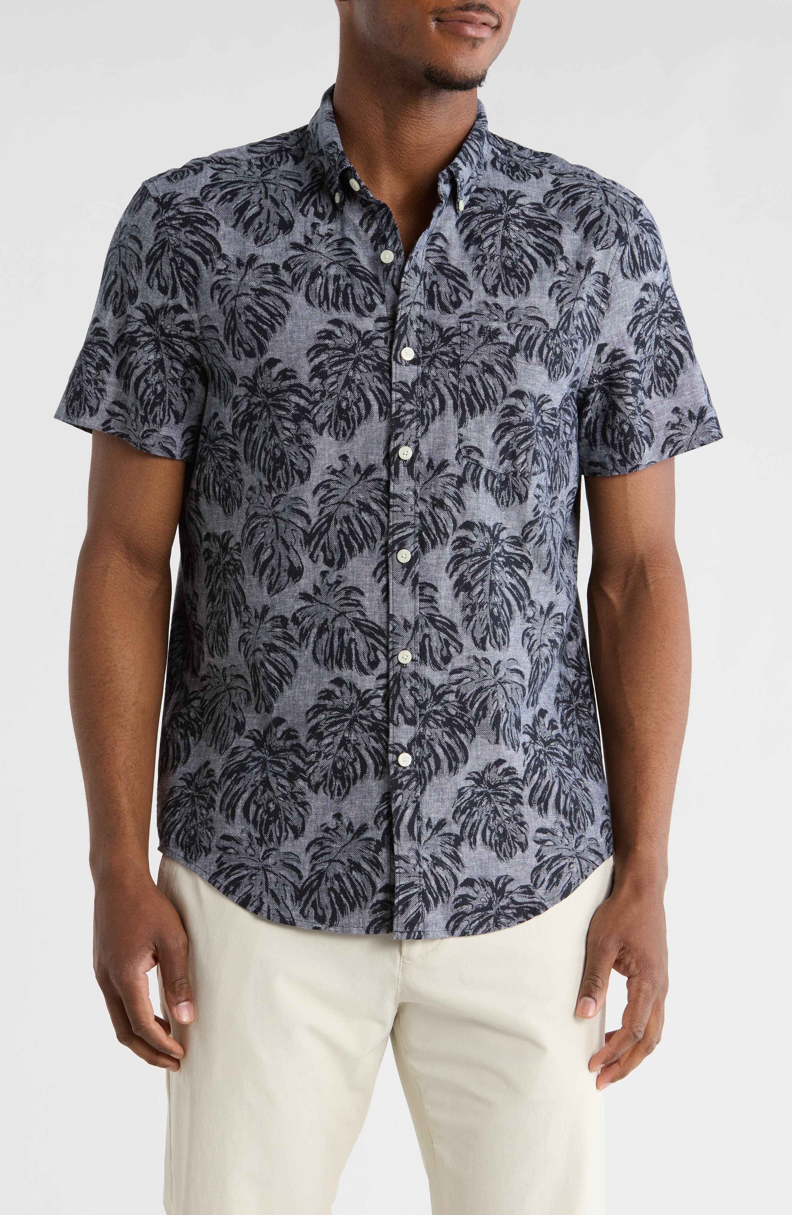 Original Penguin Print Short Sleeve Button-Up Shirt