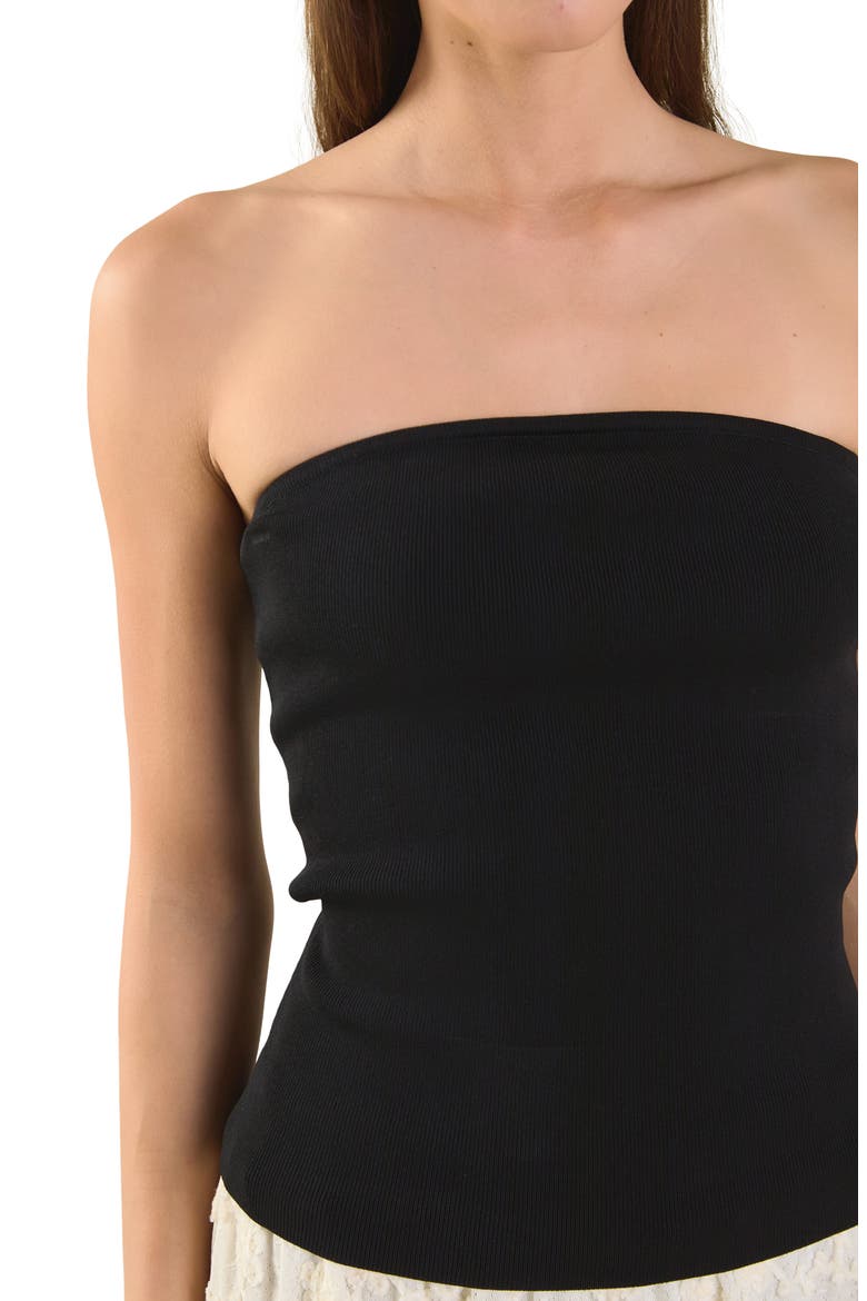 Strapless Knit Top, Alternate, color, BLACK
