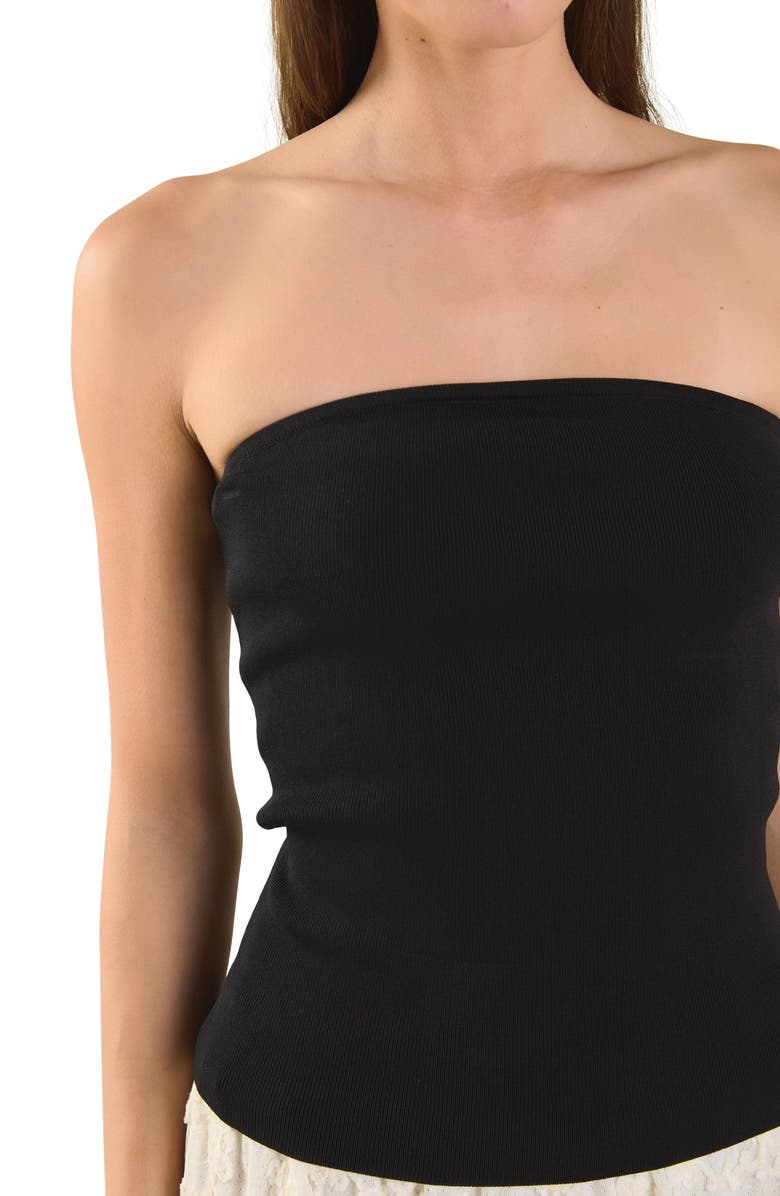 Endless Rose Strapless Knit Top, Alternate, color, Black