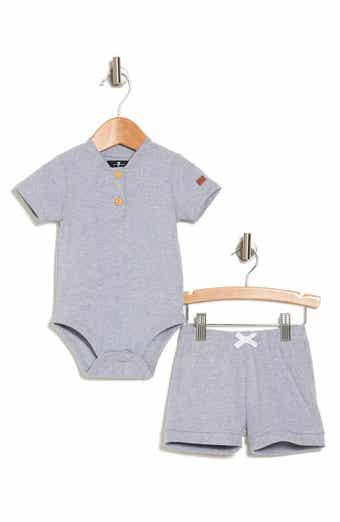 7 For All Mankind Kids' 2-Piece Bodysuit & Knit Shorts Set