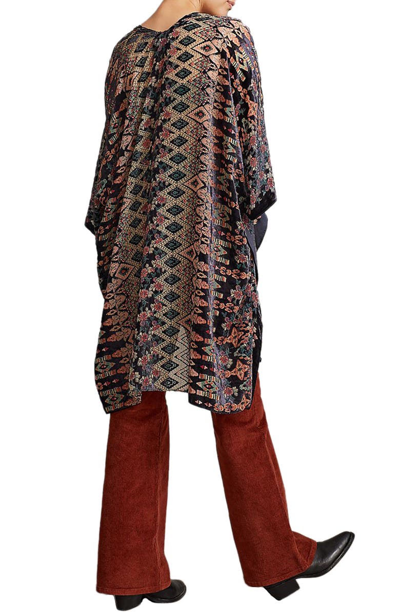 SAACHI Velvet Geometric Duster, Alternate, color, Black