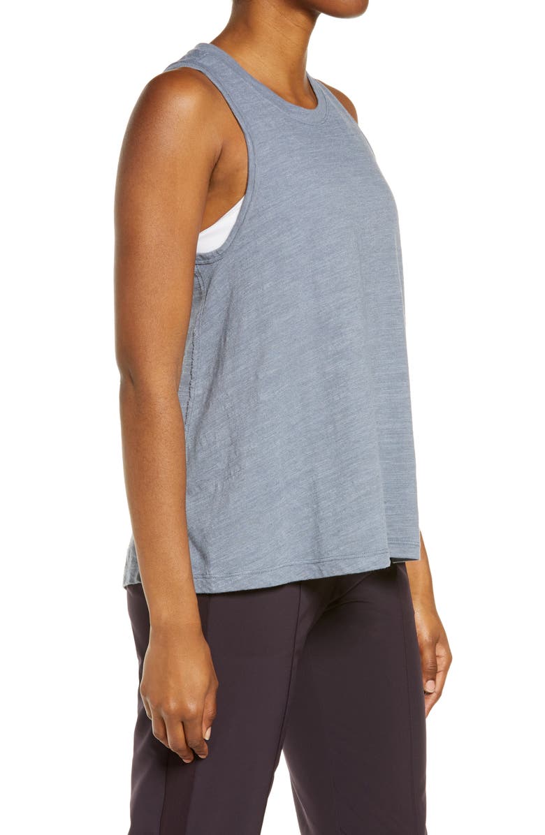Zella Shirred Back Tank Top, Alternate, color,