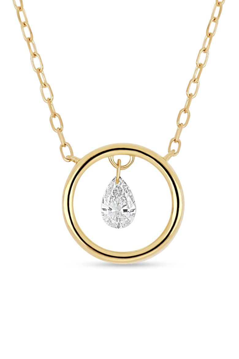 18K Gold Liora Natural Dancing Diamond Circle Pendant Necklace, Alternate, color, 18K YELLOW GOLD