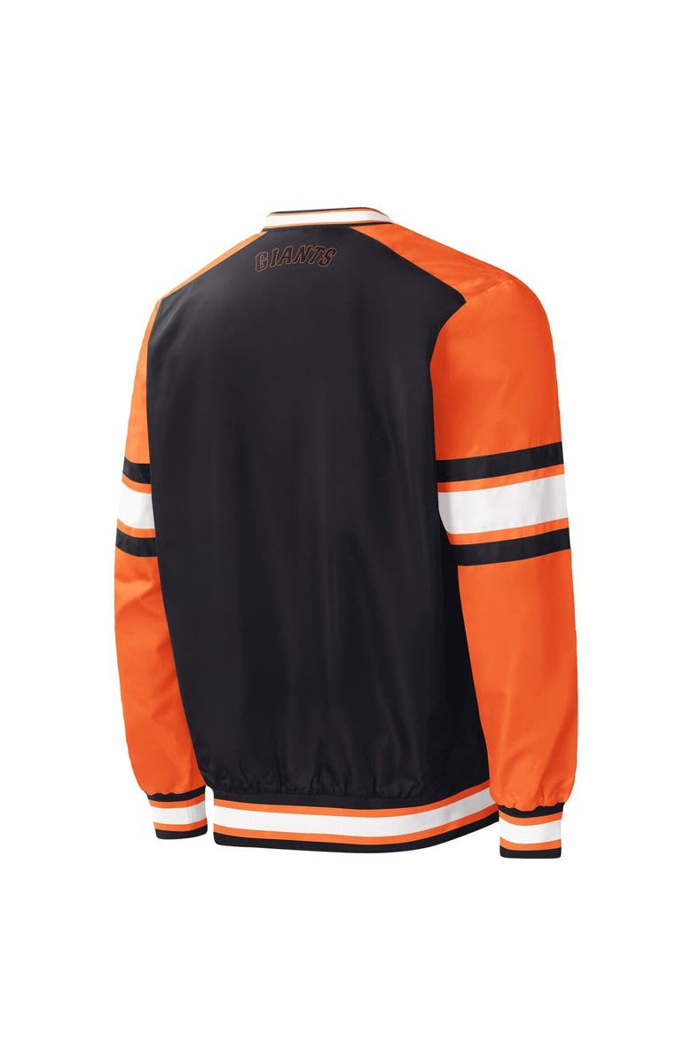 STARTER Men's Starter Black San Francisco Giants Yardline V-Neck Pullover Windbreaker, Alternate, color, Black