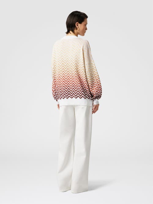 MISSONI MISSONI OVERSIZED DÉGRADÉ CHEVRON SWEATER WITH V-NECK