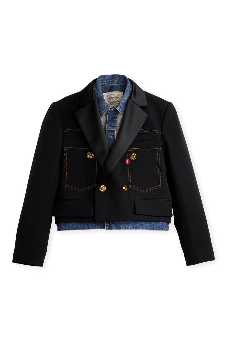 Gender Inclusive Levi's® Denim x Matelassé Twill Jacket, Main, color, BLACK
