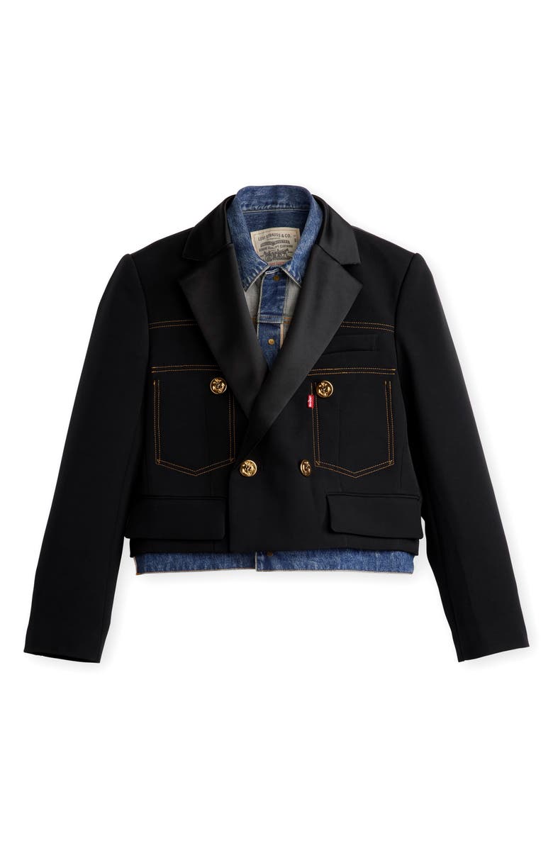 Sacai Gender Inclusive Levi's<sup>®</sup> Denim x Matelassé Twill Jacket, Main, color, Black