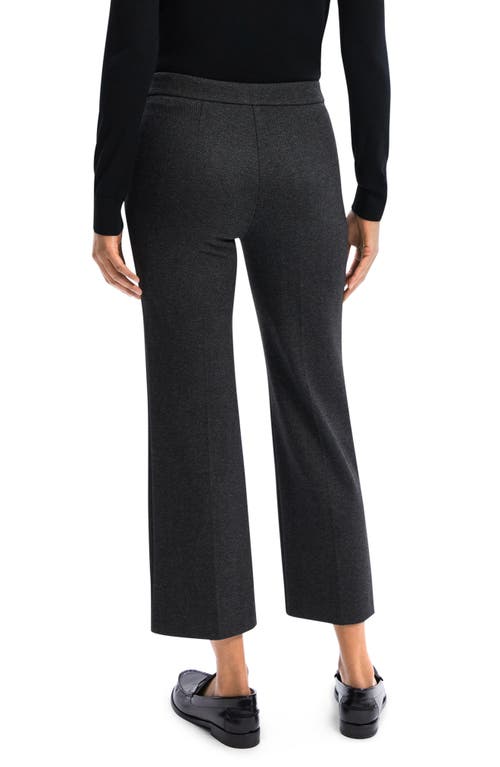 Theory Herringbone Knit Cropped Pants In Charcoal Melange - A08
