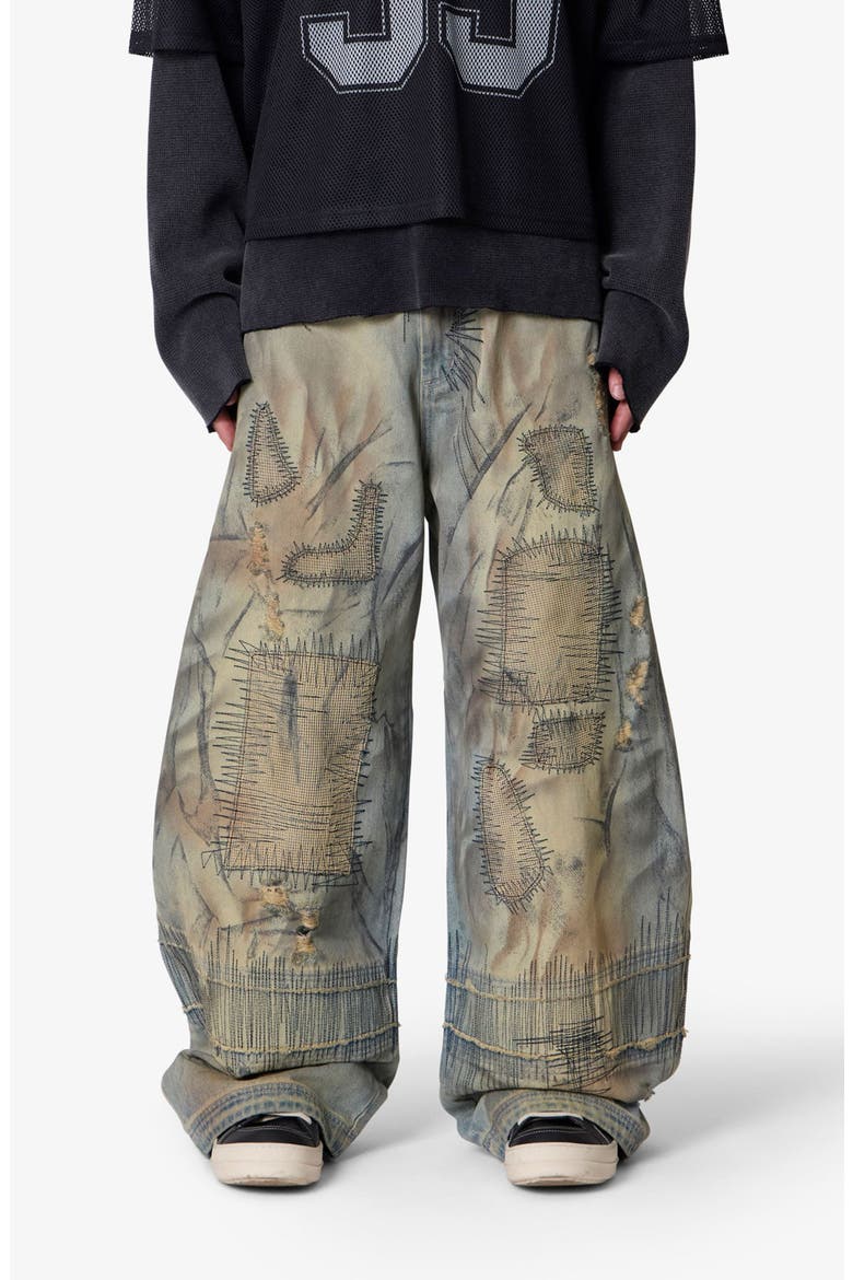 Stitched Barrel Jeans, Main, color, VINTAGE BLUE