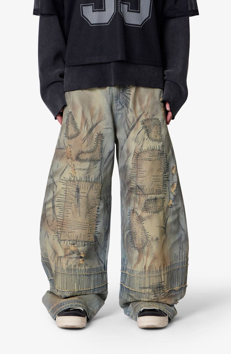 mnml Stitched Barrel Jeans, Main, color, Vintage Blue