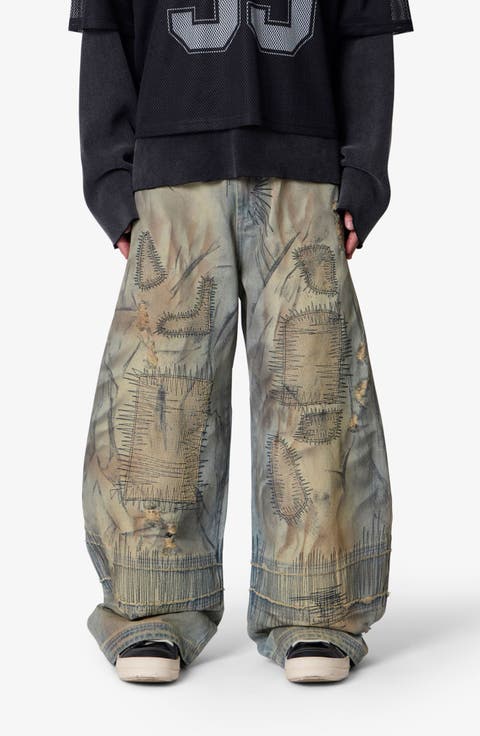 Stitched Barrel Jeans